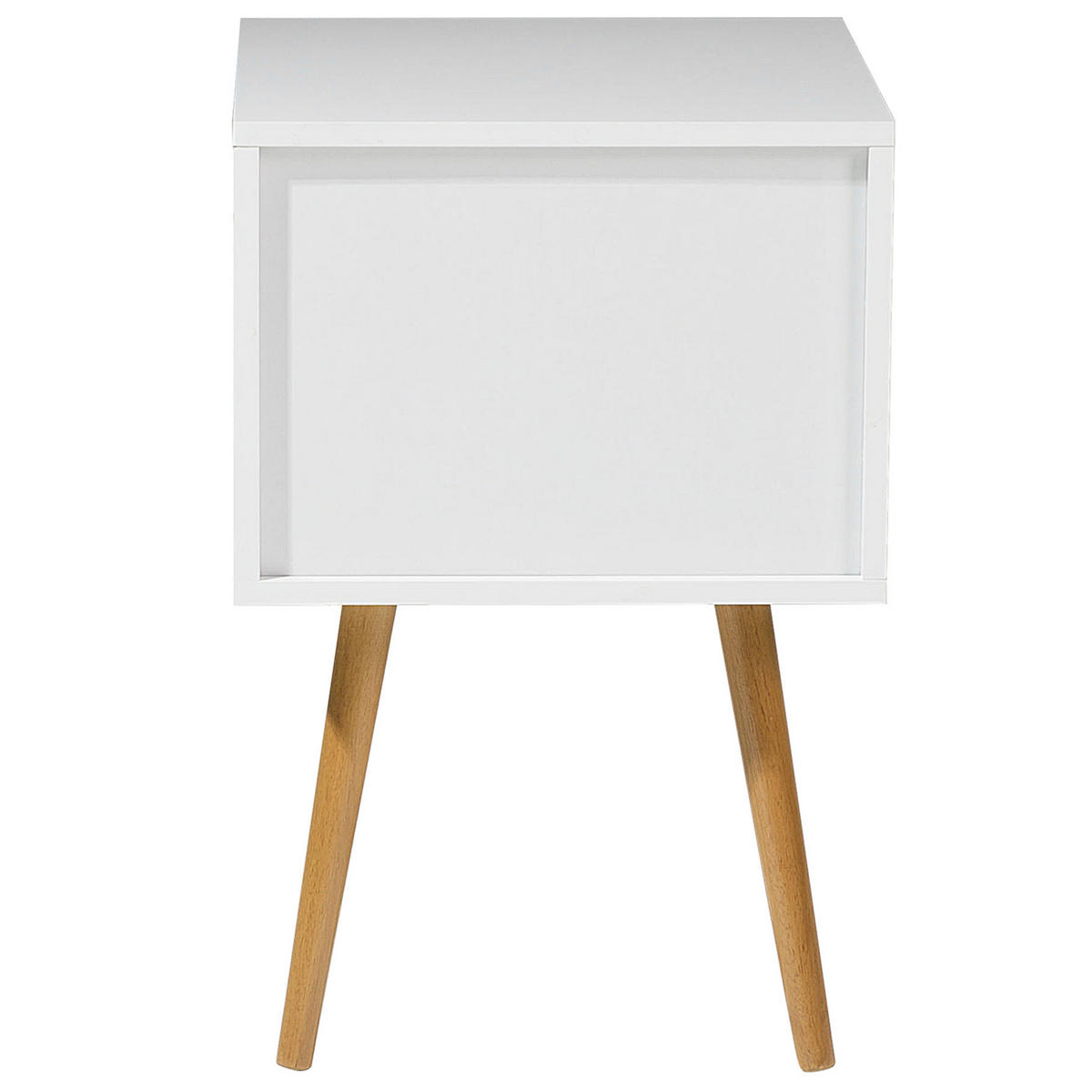 NACHTTISCH weiß 2 Schubladen Alabama - Hellbraun/Weiß, Holzwerkstoff (40/61/40cm) - Beliani