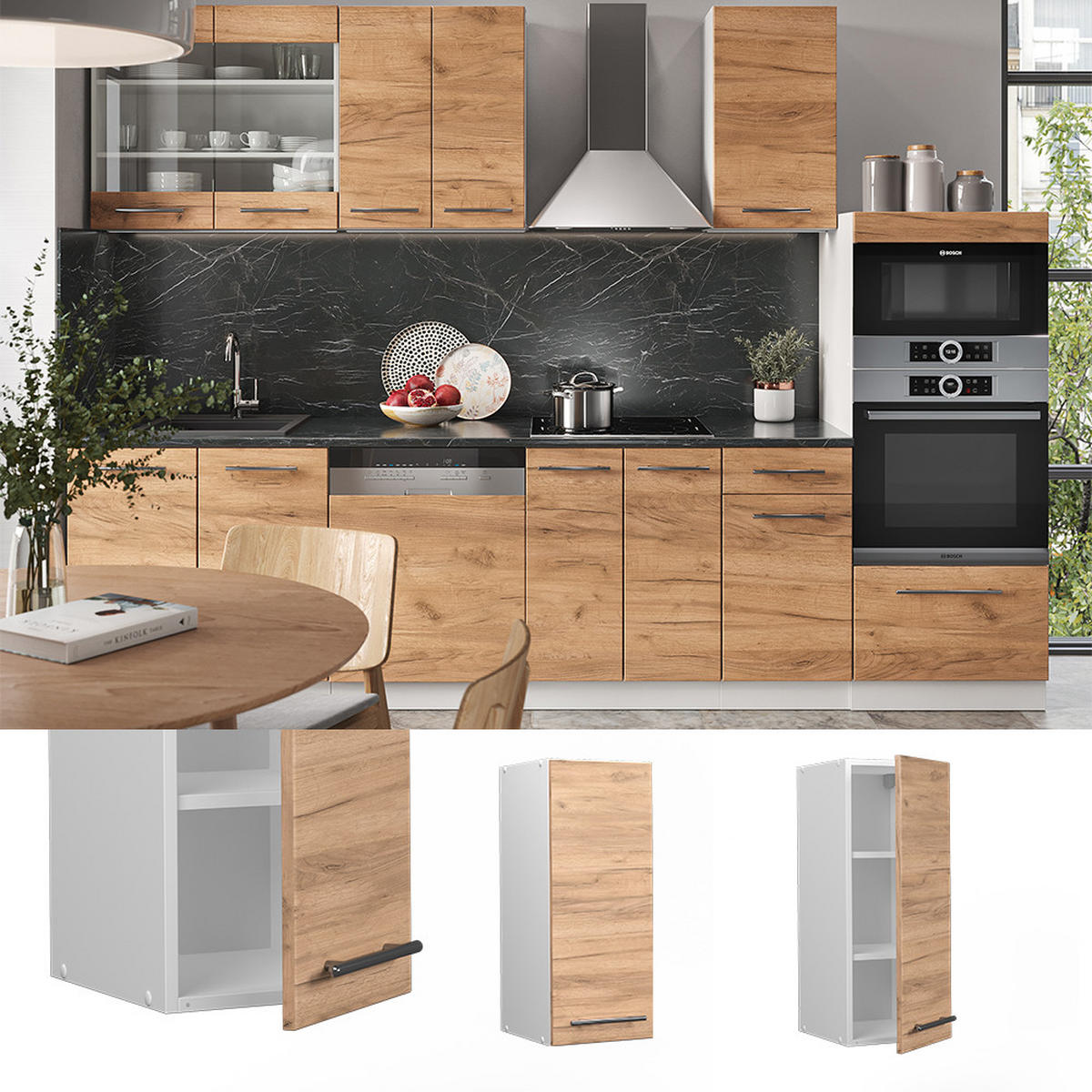 HÄNGESCHRANK Fame-Line Goldkraft Eiche 30 cm - Honigeiche/Eiche Wotan, Holzwerkstoff (30/72/34.1cm) - Vicco