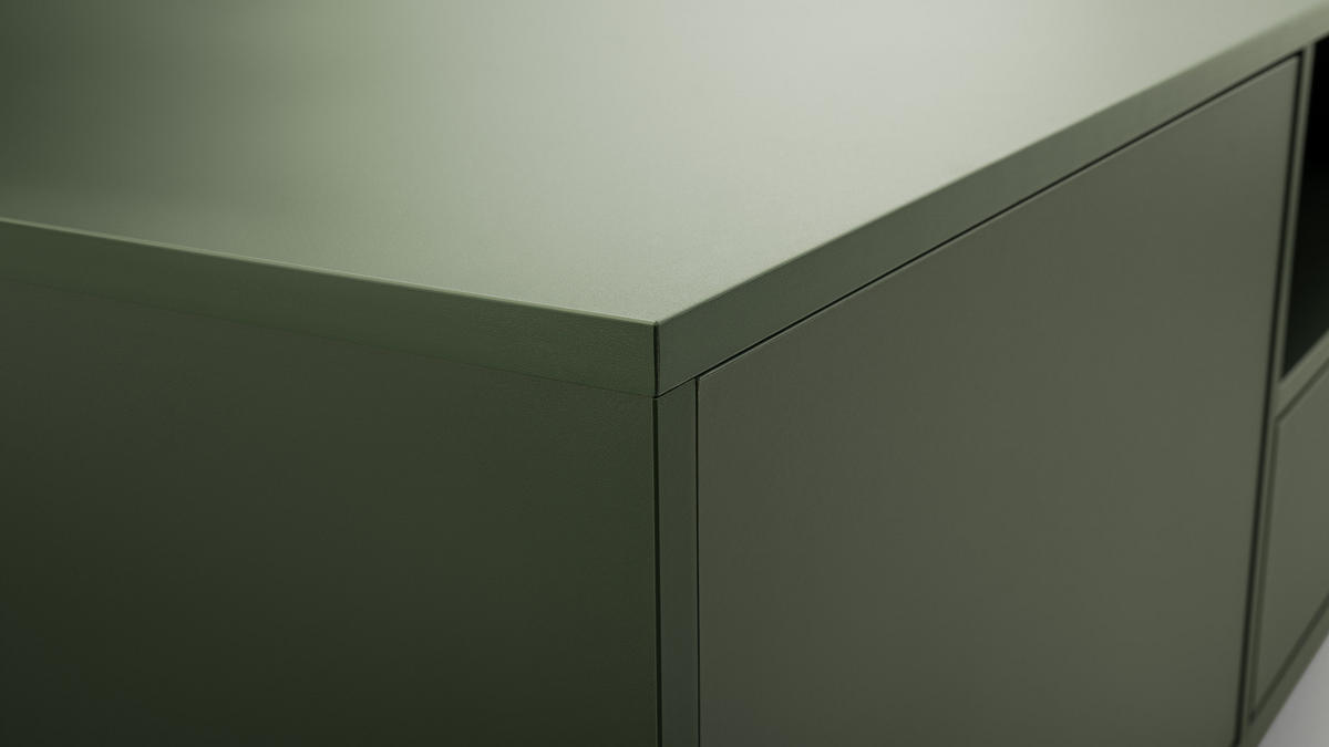 TV-SCHRANK Genua, Fernsehtisch mit 2 Türen und 1 Schublade, Lowboard in Größe: 160 x 48,5 x 45 cm, Fernsehschrank in Farbe: Creme - Beige, Holzwerkstoff (160/48.5/45cm) - Agmat-Furniture