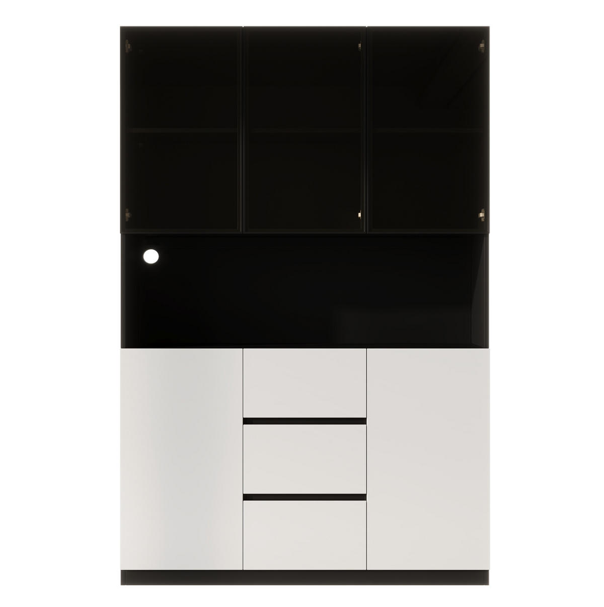 VITRINE 120/40/200 cm aus MDF mit LED-Beleuchtung Schwarz - Schwarz, Holzwerkstoff (120/200/40cm) - Modenvie