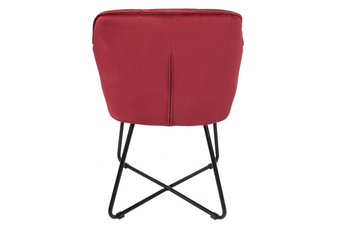 ARMLEHNSTUHL KIRIN - Weinrot/Rot, Textil/Metall (42/86/44cm) - SAM