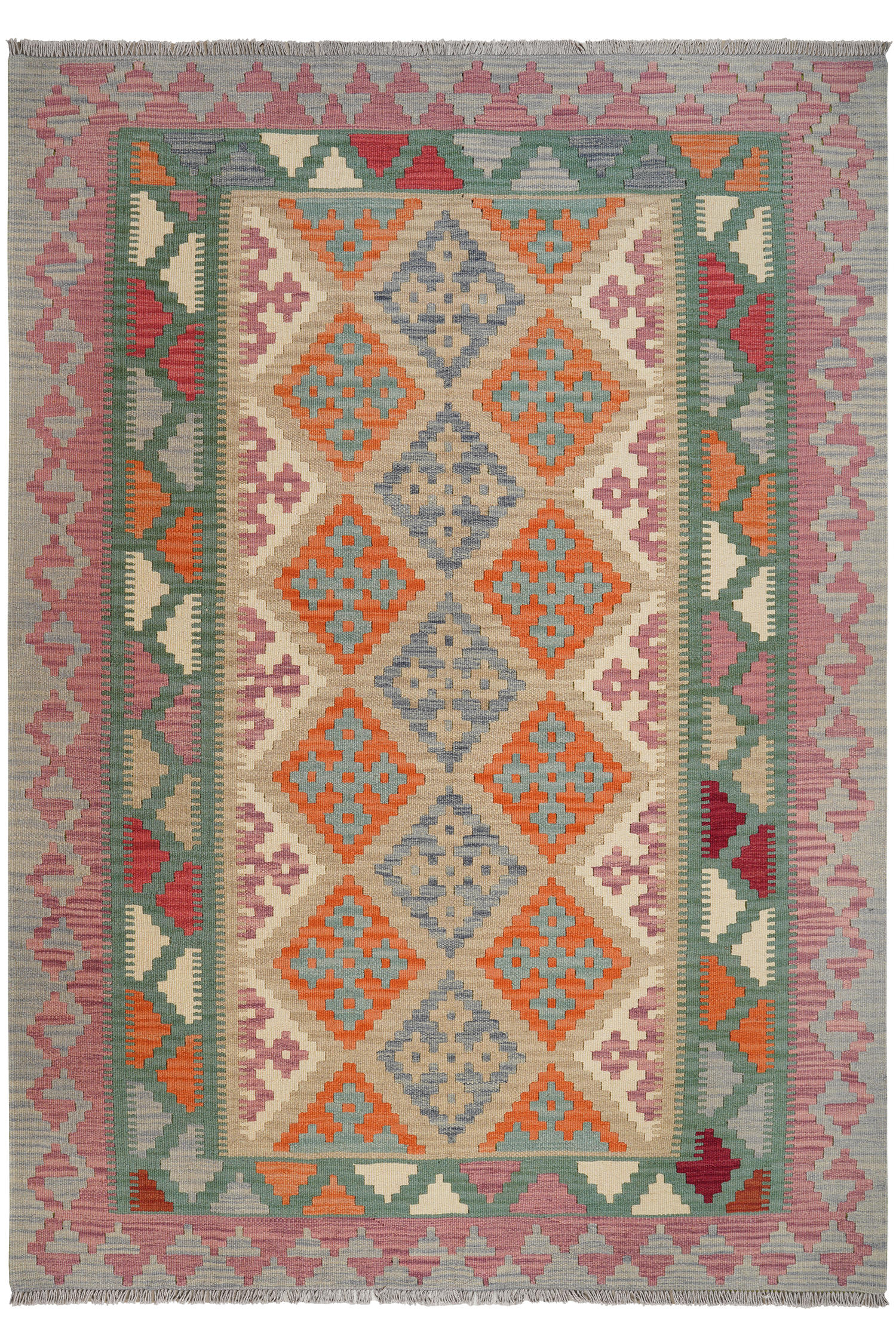 HANDWEBTEPPICH Kelim Gashgai Beige 249/175 cm Schurwolle - Beige, Textil (175/249cm) - Looma