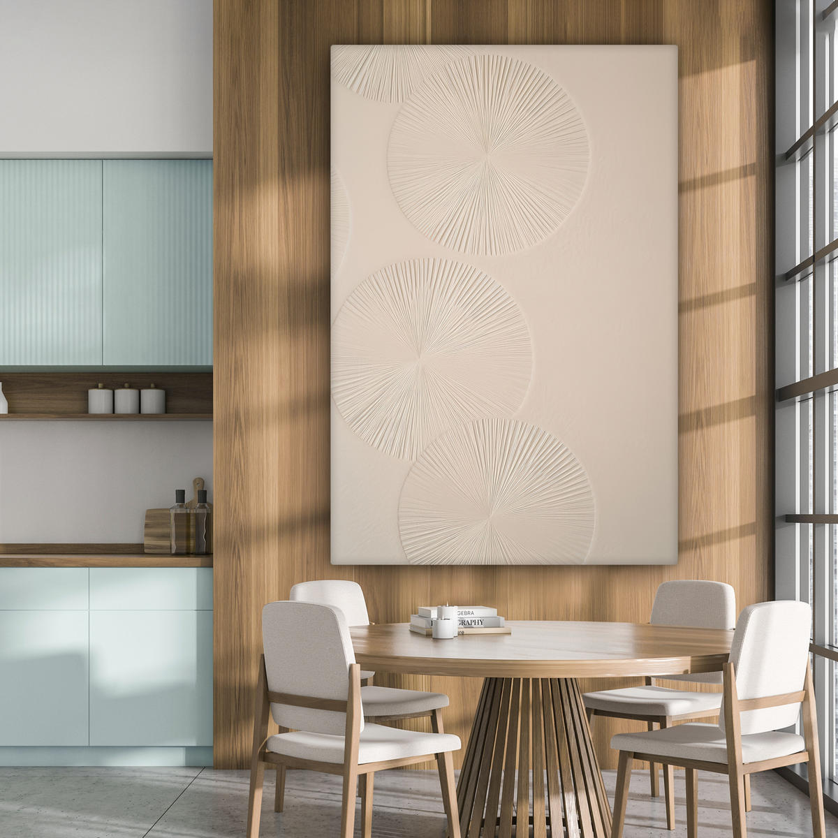 LEINWANDBILD Japandi - Beige - Modern Deko Groß 90x140 cm - Ecru, Textil (90/140cm) - MuchoWow