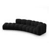 SOFA modular links Lupine aus Chenille-Stoff schwarz 5 Sitzplätze - Schwarz, Textil (166/70/335cm) - Micadoni