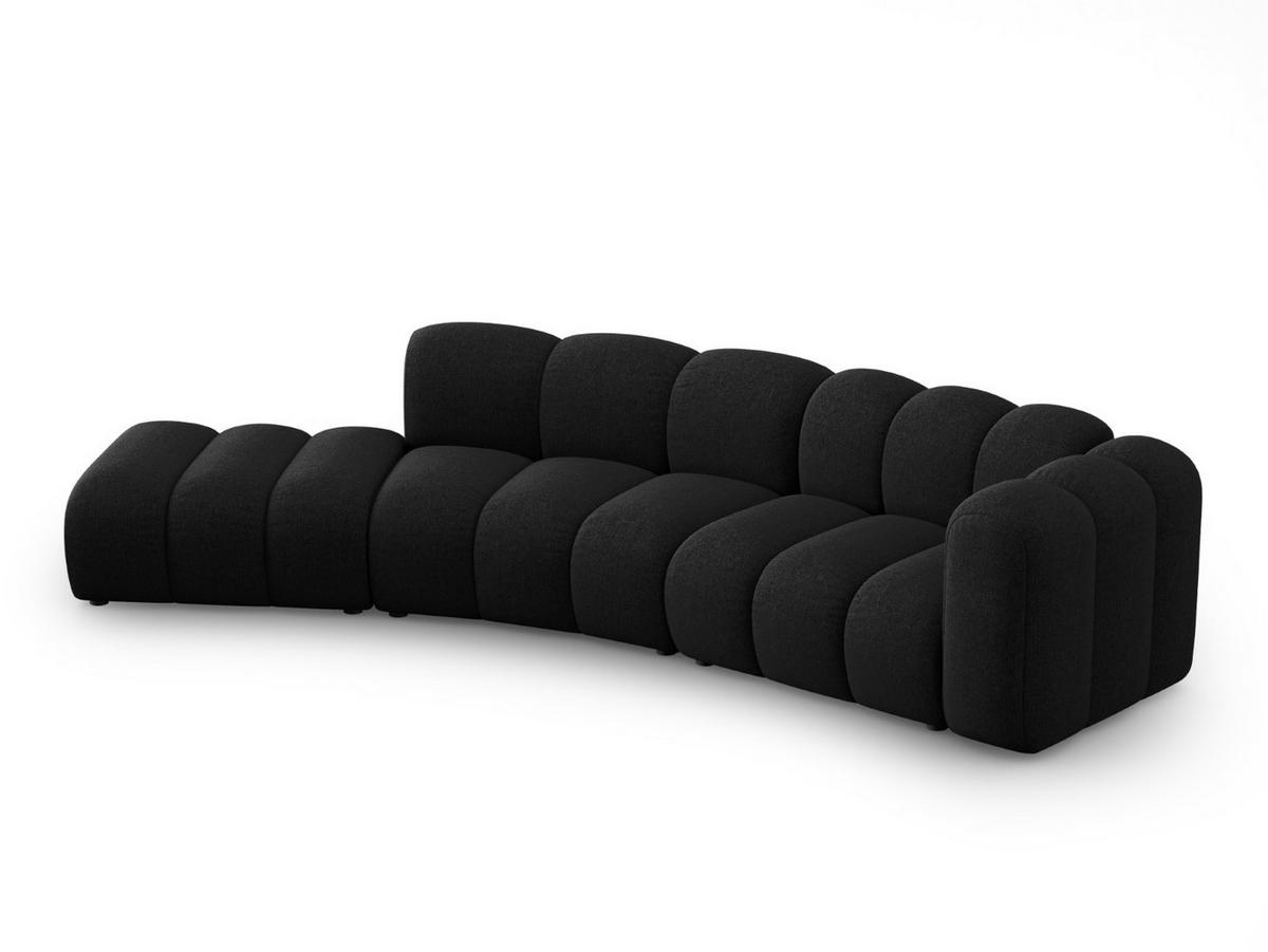 SOFA modular links Lupine aus Chenille-Stoff schwarz 5 Sitzplätze - Schwarz, Textil (166/70/335cm) - Micadoni