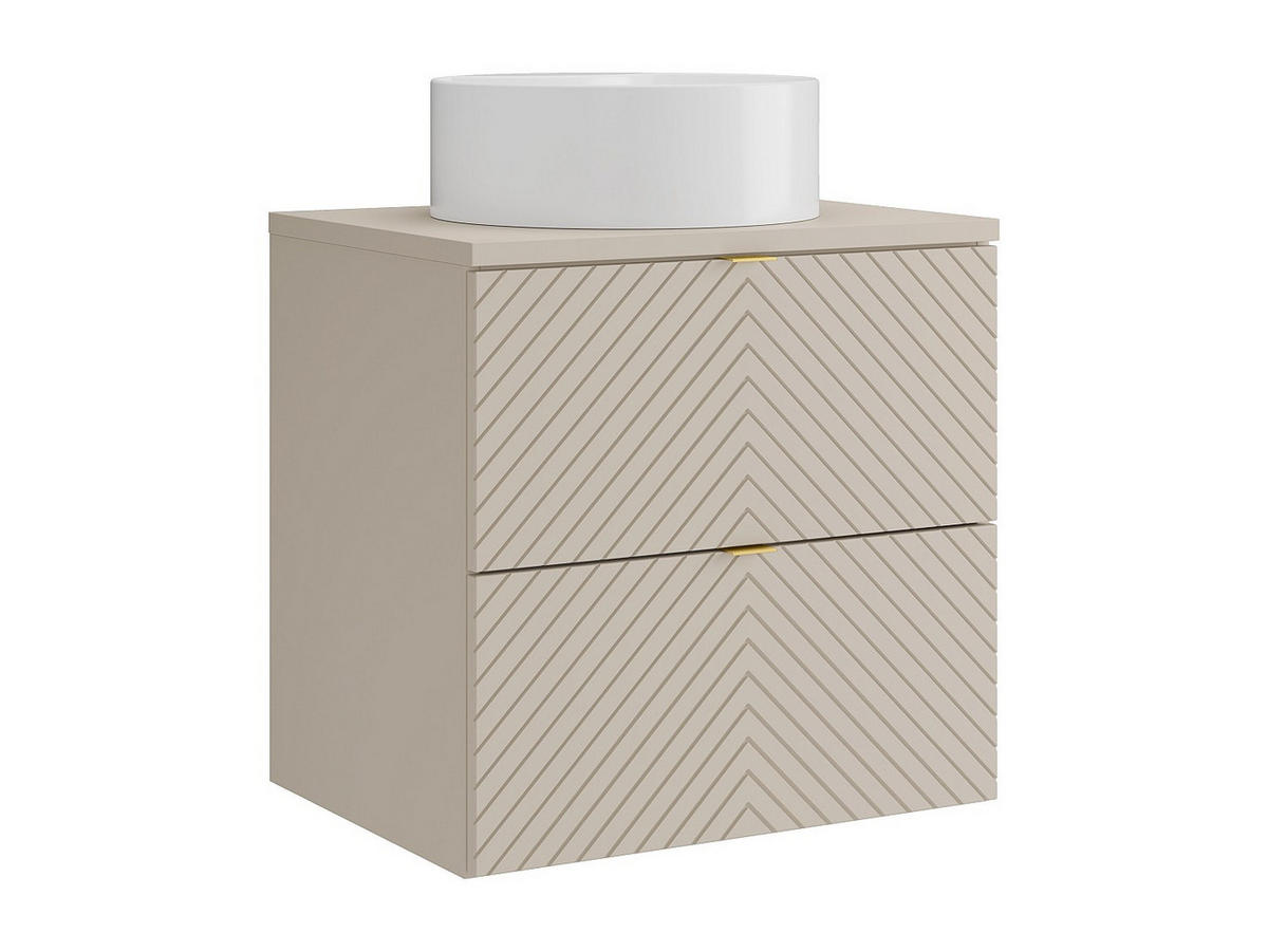 EINZELWASCHTISCH - 60 cm x 46 cm - Holz, Platte - Beige - DORIONI - Beige, Holz (60/61.6/46cm) - Vente-Unique