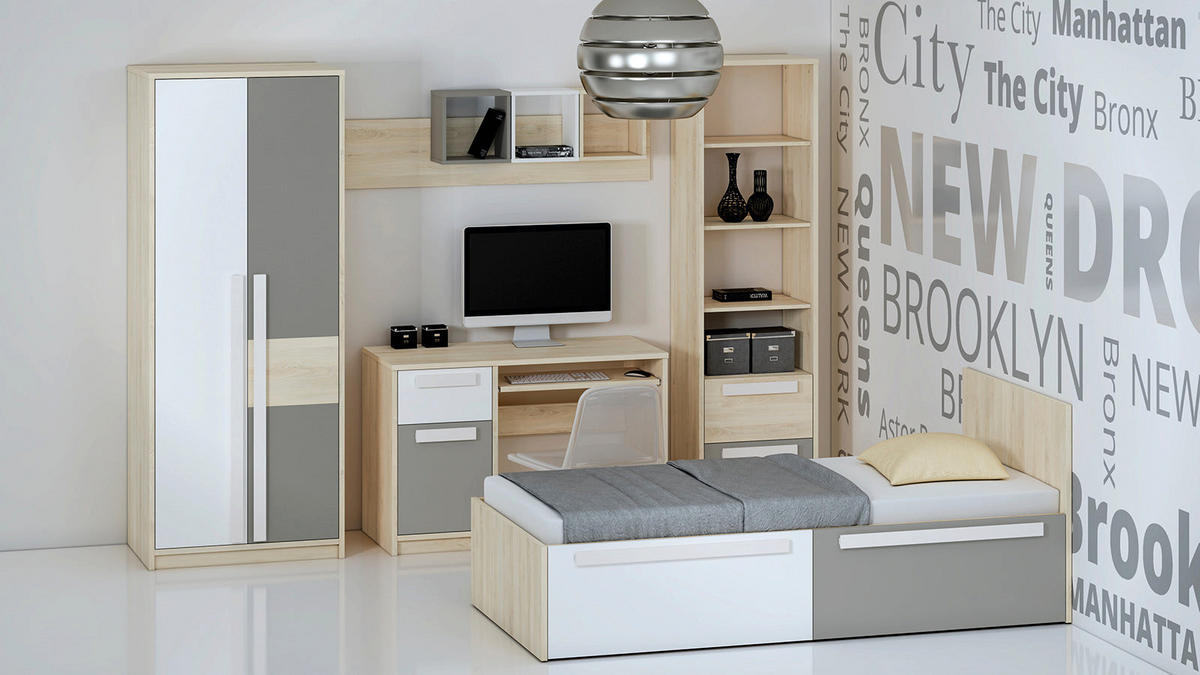 KLEIDERSCHRANK – DROP 0201 – 80 cm – Drop – Weiß - Weiß, Holzwerkstoff (80/199/55cm) - hi-markt