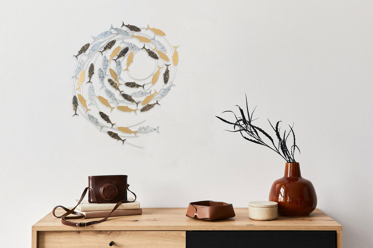WANDDEKO Gold 78/89 cm - Silberfarben/Goldfarben, Metall (3.5/89/5cm) - KUNSTLOFT