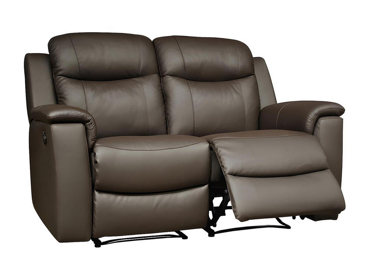 COUCHGARNITUR - 5 Personen - leder - braun Evasion - Braun, Leder (156/100/96cm) - Vente-Unique