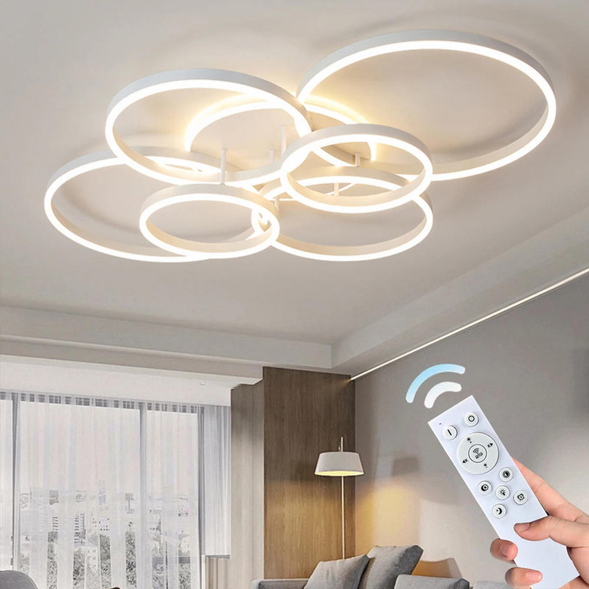 LED-DECKENLEUCHTE Weiß 115x80x12 cm - Weiß, Kunststoff (115/80/12cm) - Coonoor