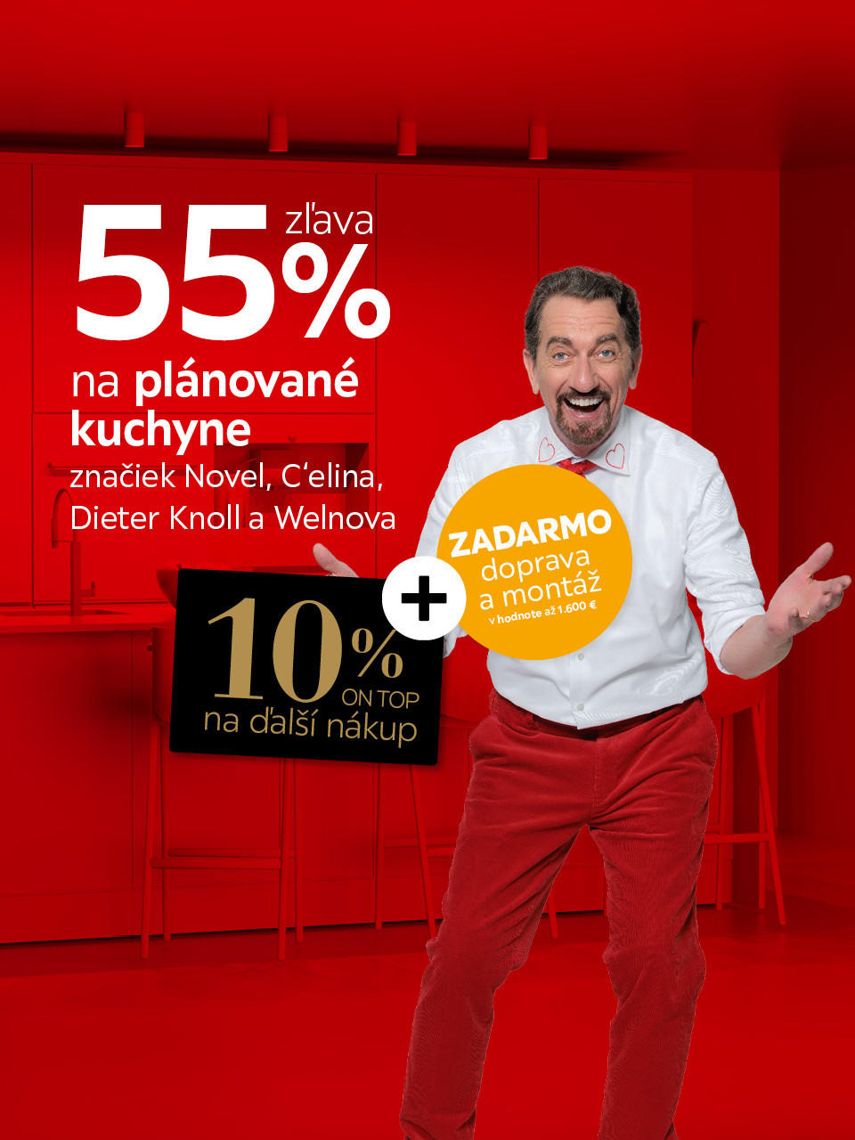 55 % na plánované kuchyne