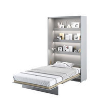 SCHRANKBETT BC-02 - 120x200cm Vertikal - Grau Matt mit Matratze - Grau, Holzwerkstoff (120/200cm) - Meblini