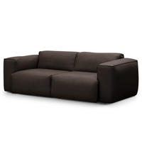 2-SITZER SOFA - Dunkelbraun/Schwarz, Leder (220/71/102cm) - home24