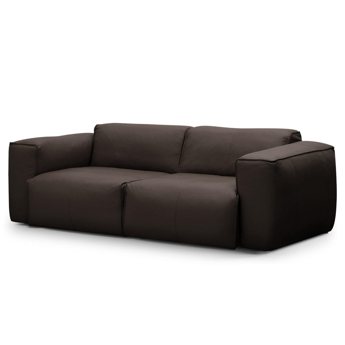 2-SITZER SOFA - Dunkelbraun/Schwarz, Leder (220/71/102cm) - home24