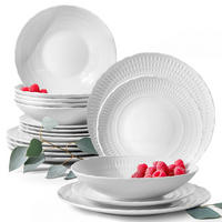 TAFELSERVICE 6 Personen CMIELOW SOFIA 18-tlg aus Porzellan - Weiß, Keramik (26/2/26cm) - KONSIMO®