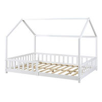 HAUSBETT Hesel - Weiß, Holz (120/200cm) - [en.casa]