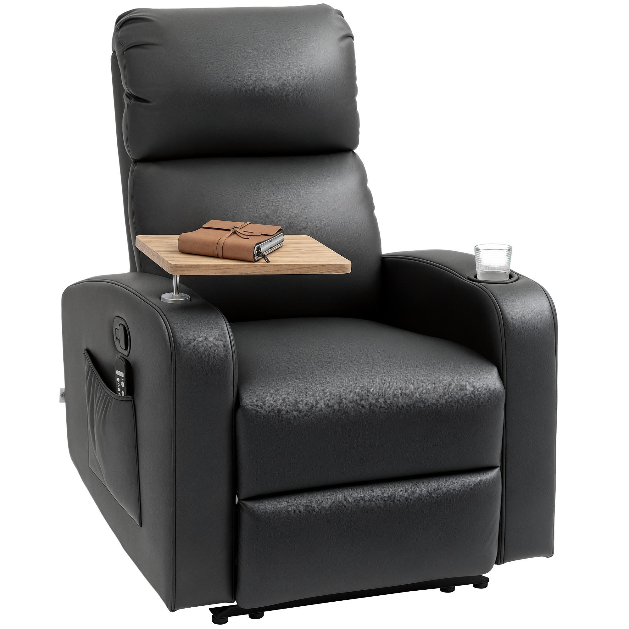MASSAGESESSEL,1 Klapptisch Fußstütze,schwarz - Schwarz, Metall (93/105/77cm) - Vallsero