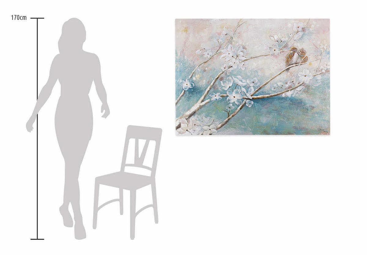 ACRYLBILD HANDGEMALT 120/90 cm - Blau, Holz/Textil (120/90cm) - KUNSTLOFT