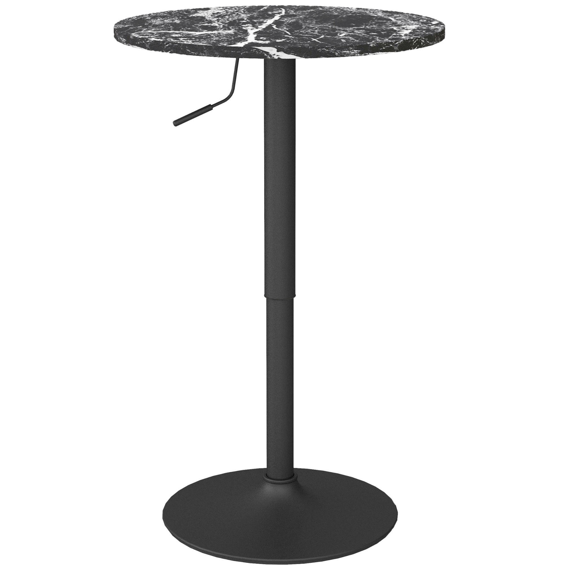 BARSKI stol, Ø 60/68-93,5 cm crni, podesiv po visini - crna, drvni materijal (60/60/93.5cm) - BEAOK