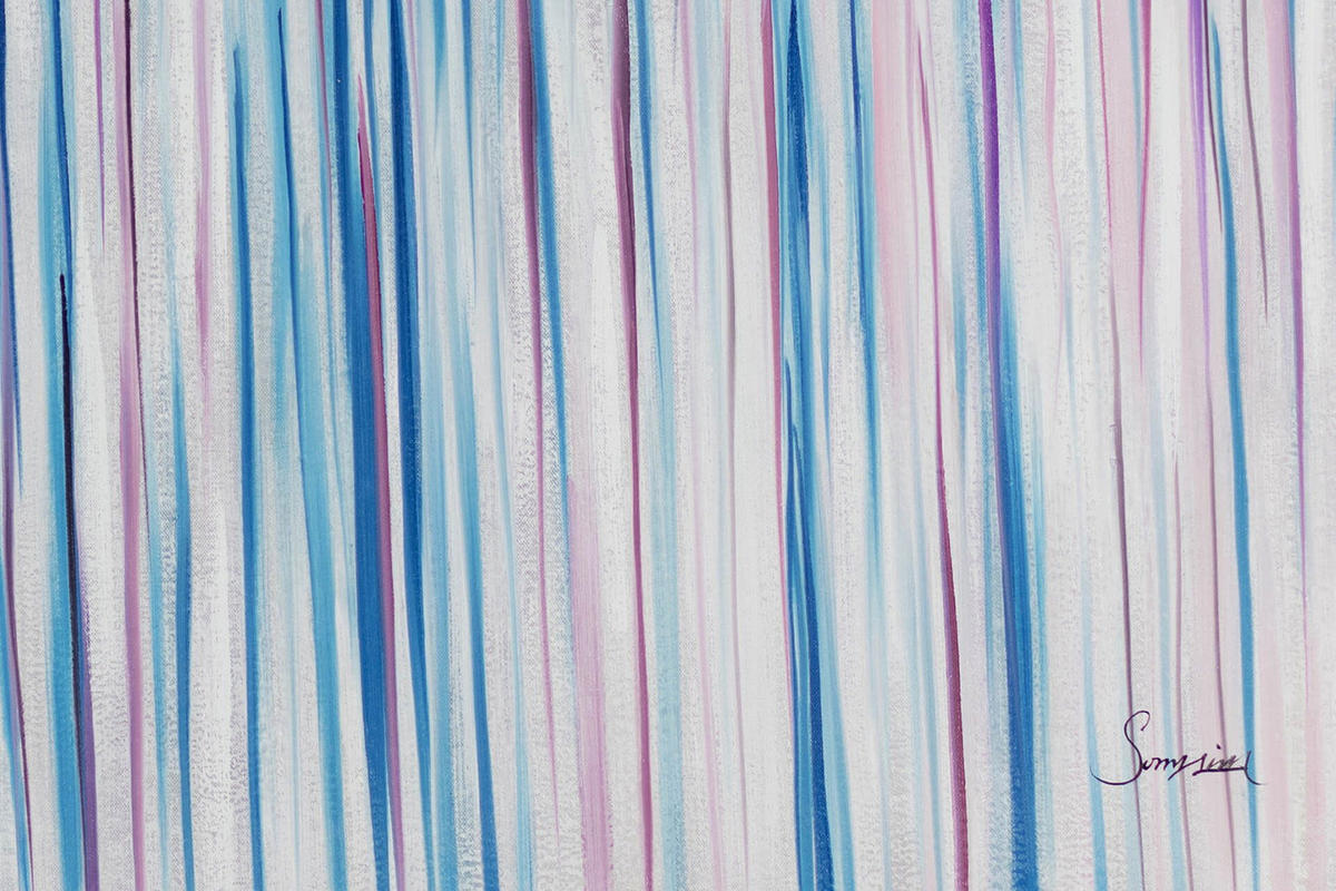 ÖLGEMÄLDE XXL Blau 200/100 cm - Blau/Weiß, Holz/Textil (6.68/100cm) - KUNSTLOFT