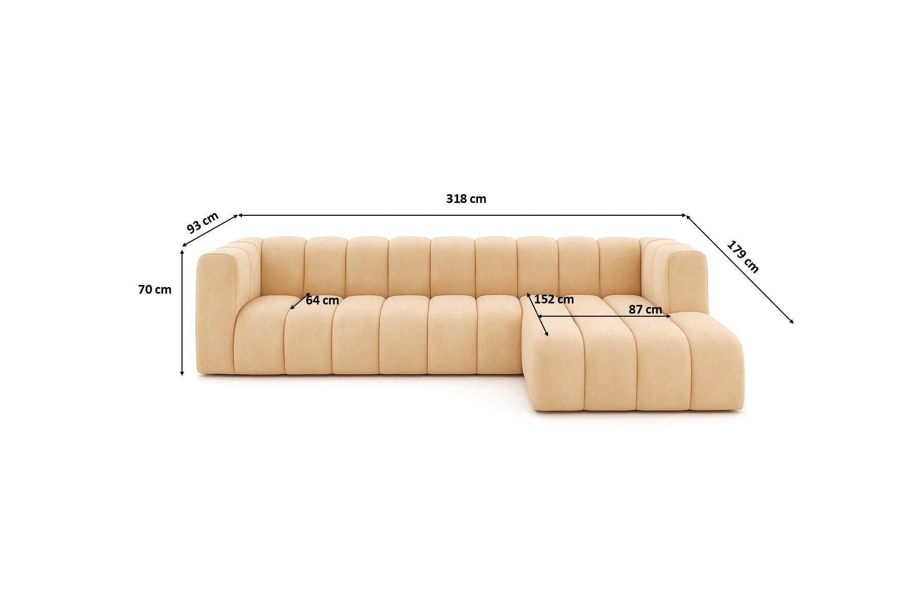 Thumbnail - Kaiser Möbel Ecksofa, Beige, Holz, L-Form, 318x179 cm, Wohnzimmer, Sofas & Couches, Wohnlandschaften, Ecksofas