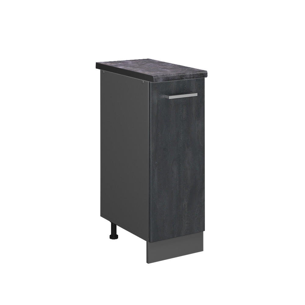 APOTHEKERSCHRANK R-Line Schwarz Beton 30 cm AP Anthrazit - Anthrazit/Schwarz, Holzwerkstoff (30/81.6/60cm) - Vicco