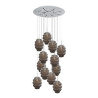 GALERIELEUCHTE Echos 12-flammig Rauch Ø 25cm - Anthrazit/Weiß, Glas (25/25/28cm) - s.luce