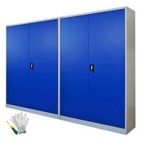 FLÜGELTÜRENSCHRANK Elephant 2er Set Stahl 180x120x40cm StahlBlau/Lichtgrau - Blau/Weiß, Metall (240/180/40cm) - PROREGAL