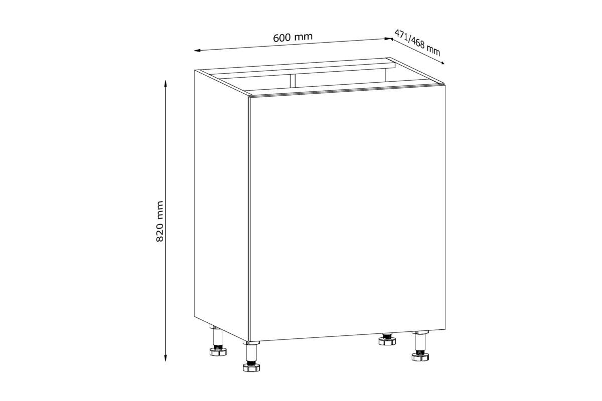 UNTERSCHRANK 60 cm – Nexa D60 – Beige - Beige, Holzwerkstoff (60/82/47cm) - ROYAL24_MARKT