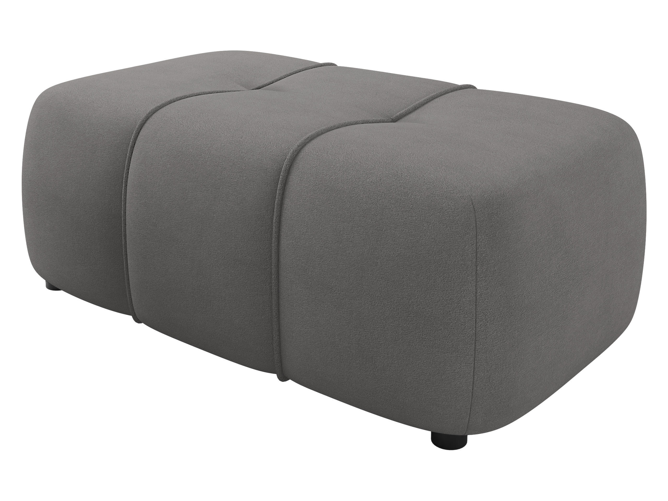 POLSTERHOCKER Furyn - Greige/Schwarz, Holzwerkstoff/Kunststoff (93/38/62cm) - MIRJAN24