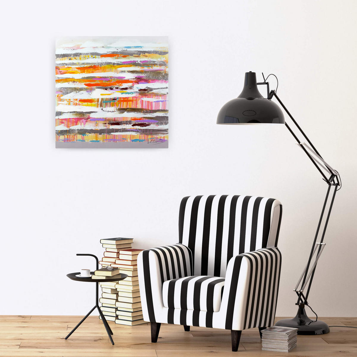 ÖLGEMÄLDE 60/60 cm - Multicolor, Holz/Textil (60/60cm) - KUNSTLOFT