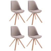 BESUCHERSTUHL Toulon, 4er Set Stoff, Gestell Holz Square Natura Taupe - Naturfarben/Grau, Holz/Buchenholz (48/83/56cm) - TPFLiving