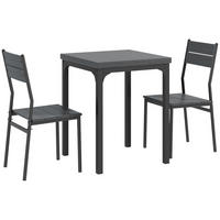 ESSGRUPPE MDF Metall Grau - Schwarz/Braun, Holzwerkstoff (60/76/60cm) - HOMCOM