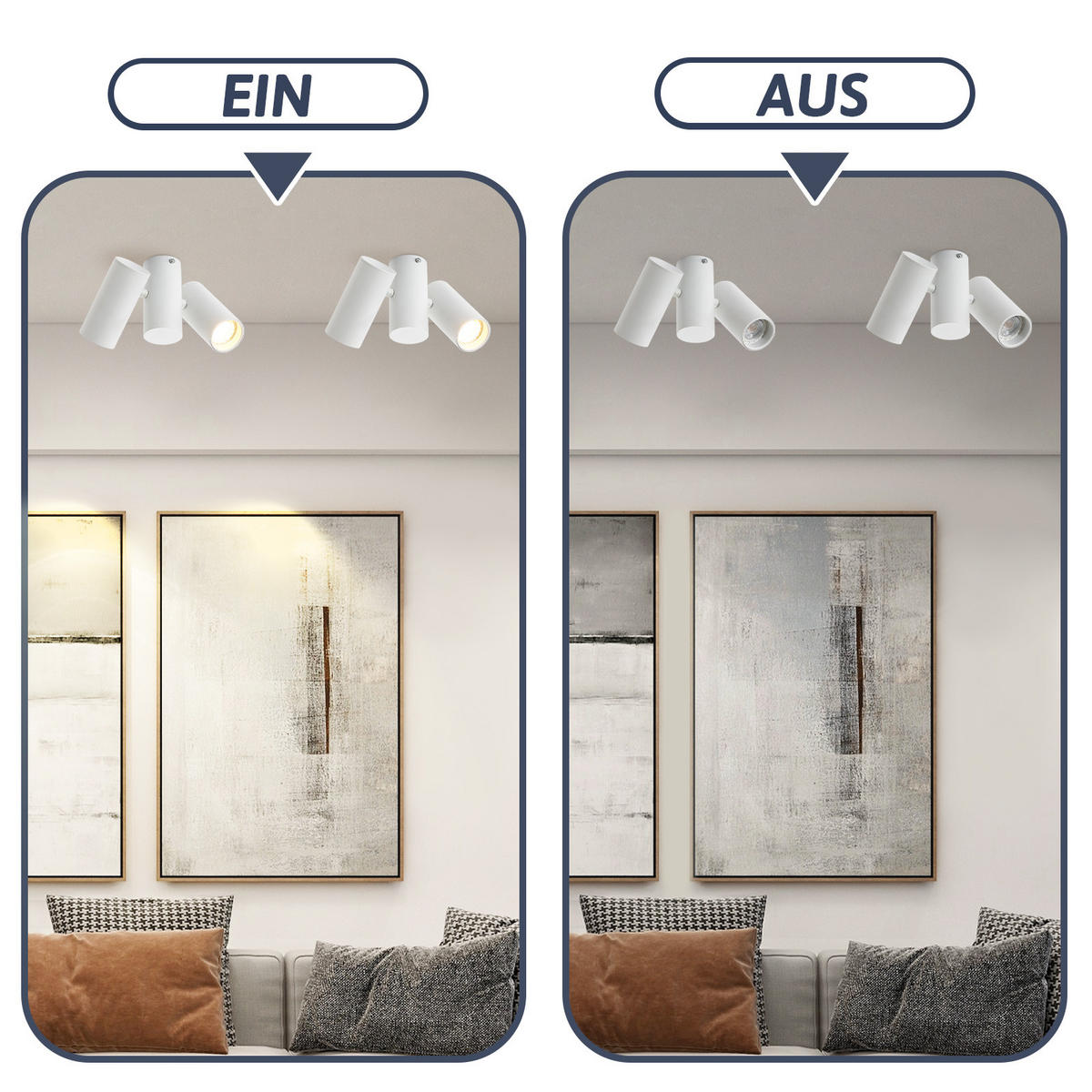 DECKENLEUCHTE Duff 5.5/14/18.5cm - Weiß, Metall (5.5/14/18.5cm) - Nettlife