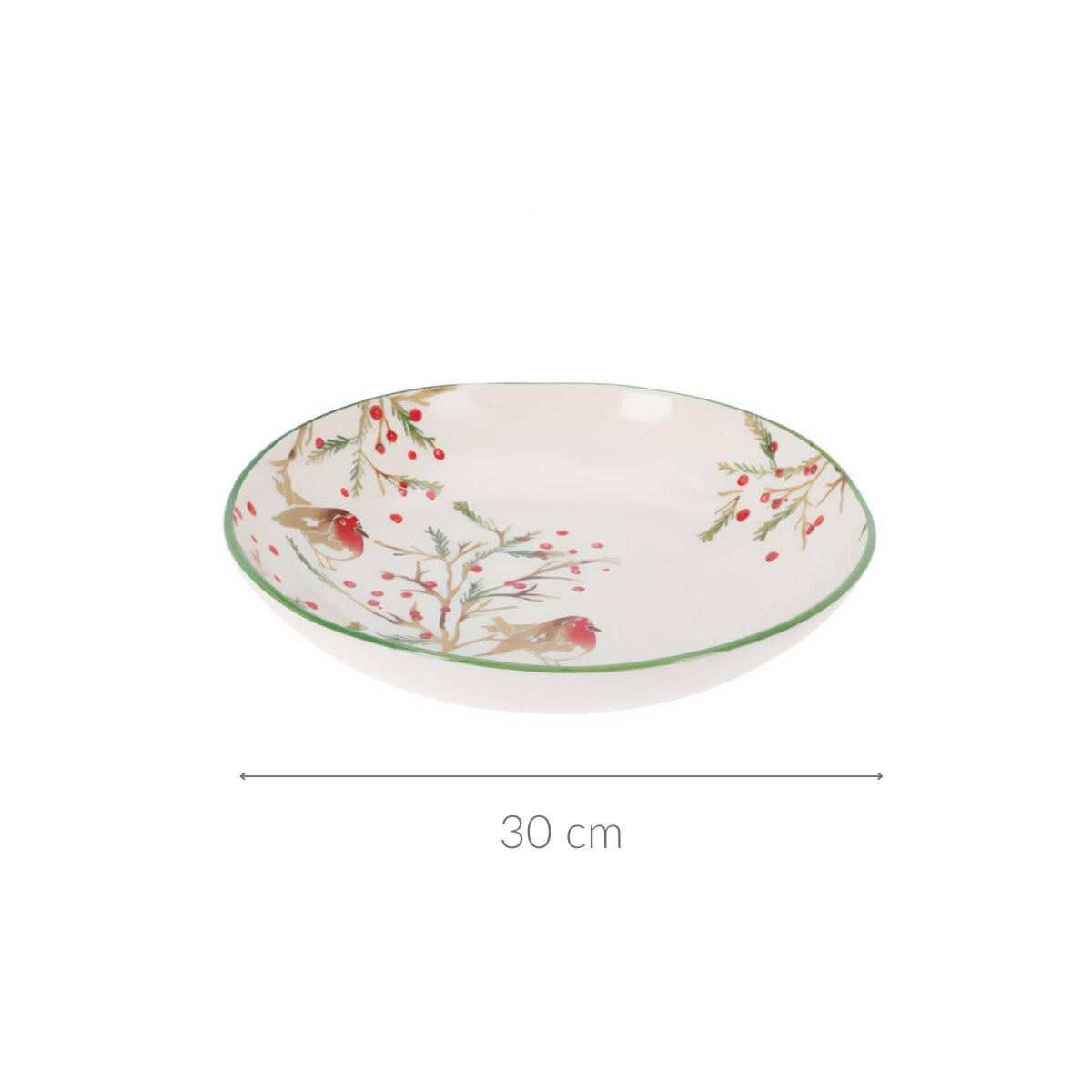 WEIHNACHTSSCHALE Steingut Ø 30 cm - Weiß, Keramik (30/6/30cm) - Home Styling Collection
