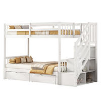 ETAGENBETT 90/200 cm in Weiß mit Ausziehbett und 2 Schubladen - Weiß, Holz (90/200cm) - Flora Grace