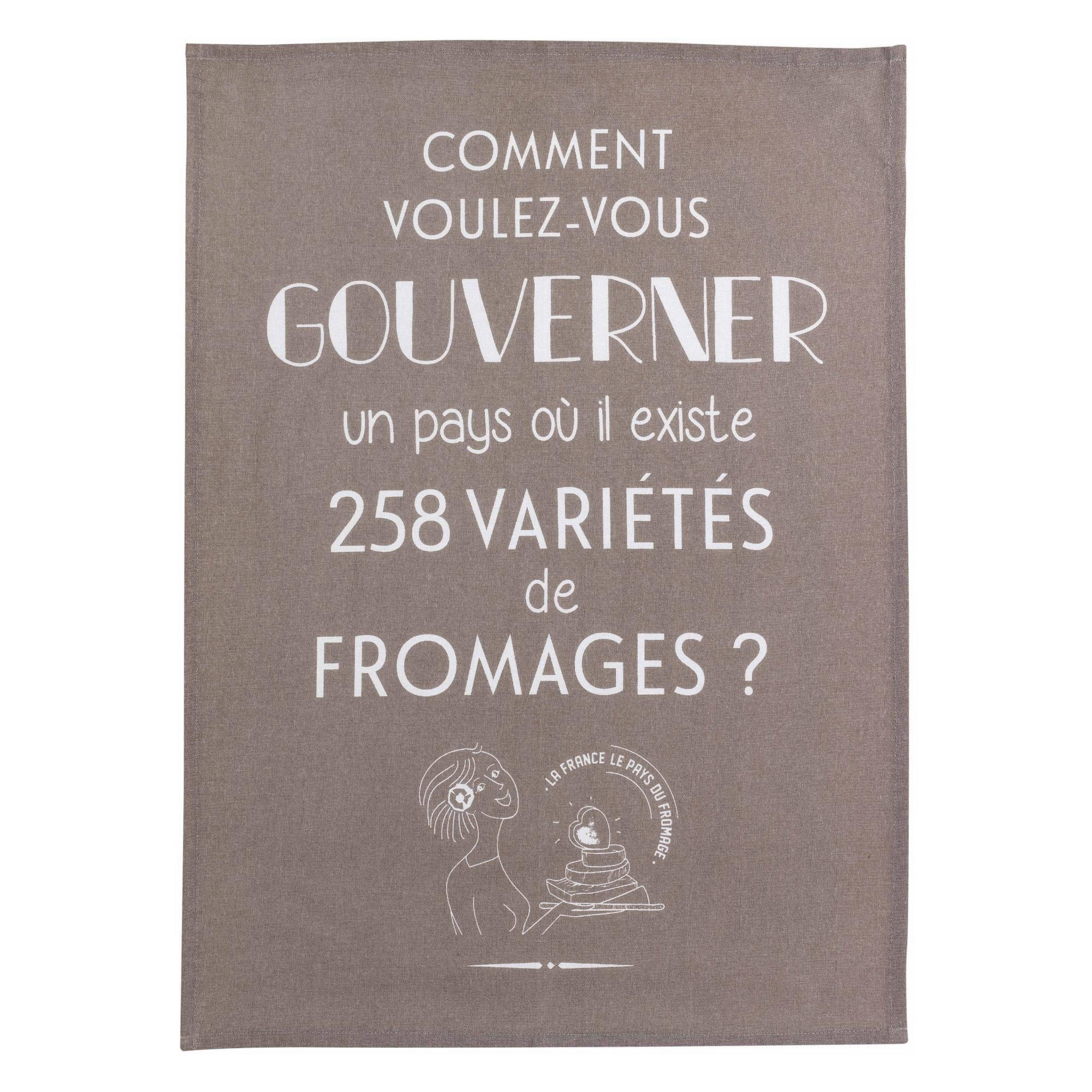 GESCHIRRTUCH Gouverner et fromages grau 50 x 70 cm - Grau, Textil (50/70cm) - Winkler