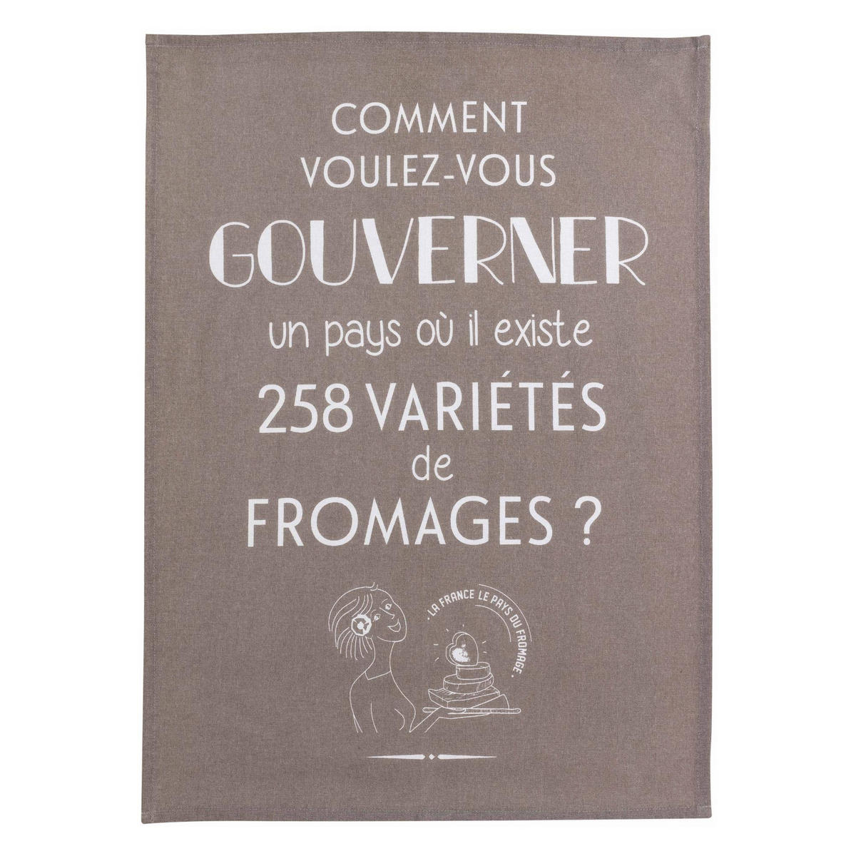 GESCHIRRTUCH Gouverner et fromages grau 50 x 70 cm - Grau, Textil (50/70cm) - Winkler