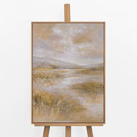 GEMÄLDE Stille Ebene Schattenfugenrahmen Eichefarben 70x50 cm - Eichefarben, Holz (70/50cm) - YS-art gallery