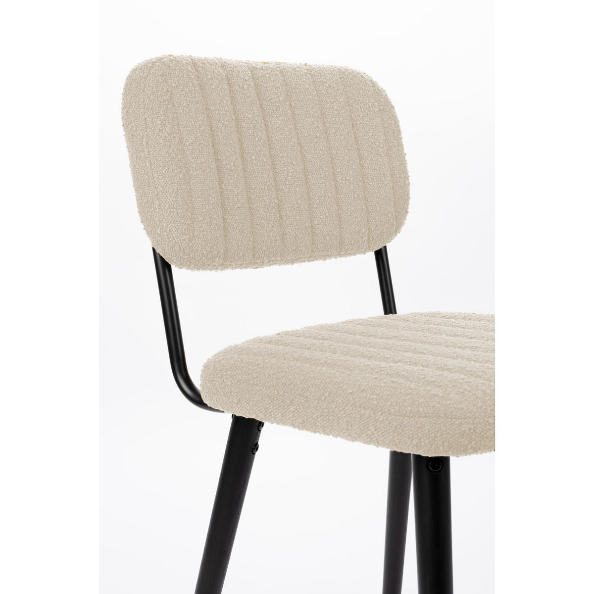 ESSZIMMERSTUHL Jake Esstischstuhl Bouclé Off-White / Weiß - Weiß, Holz (46/80/56cm) - Housecraft Living