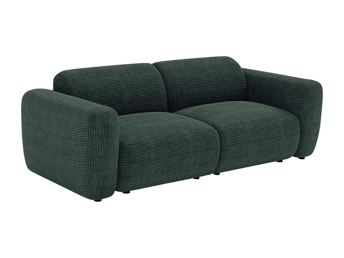 SOFA - 3 Personen - stoff - grün Pogni - Grün, Textil (205/73/97cm) - Vente-Unique