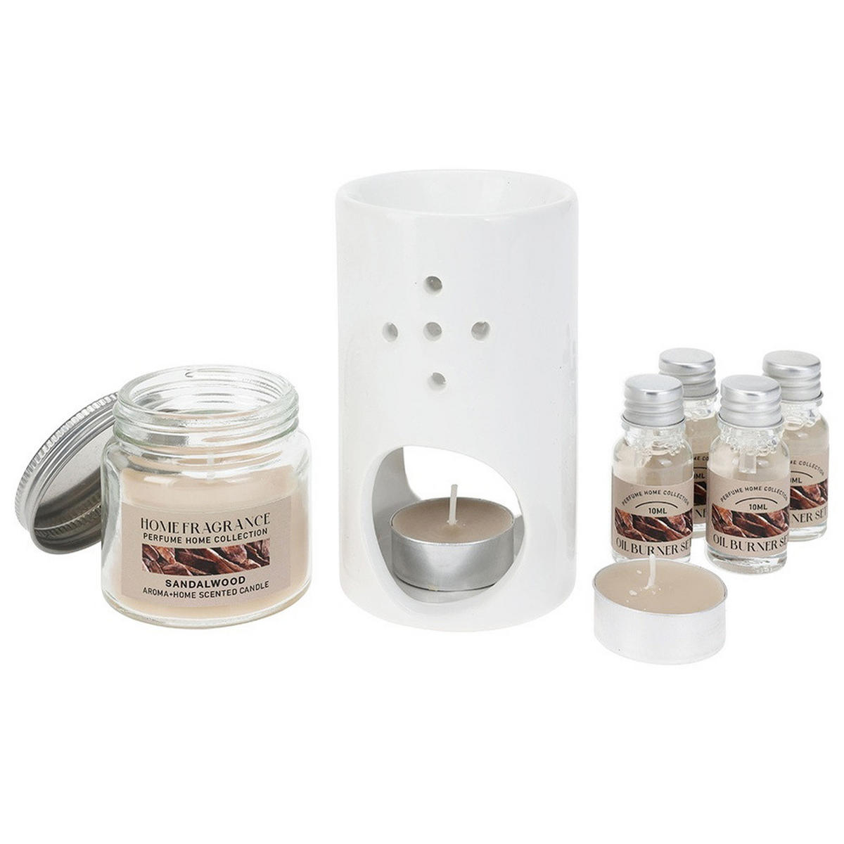 DUFTSET Kamin Sandelholzbaum - Weiß, Keramik (7.5/17.6/25.5cm) - Home Styling Collection