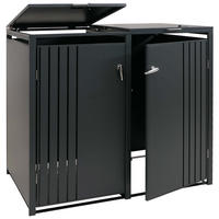MÜLLTONNENBOX 2er mit Deckel HxBxT 122x132x84cm Anthrazit - Anthrazit, Metall (132/122/84cm) - PROREGAL