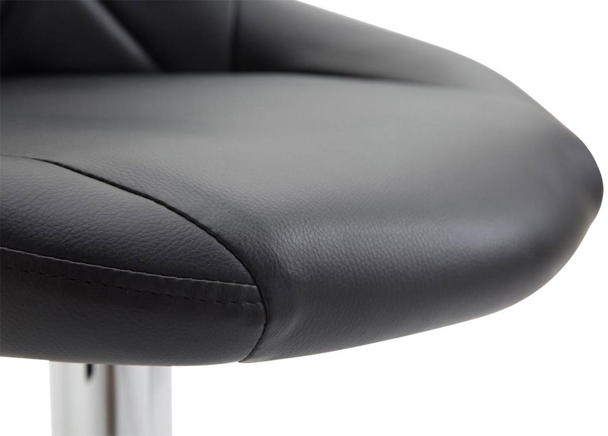 BARHOCKER Lederlook schwarz - Chromfarben/Schwarz, Textil/Metall (46/83/49cm) - CLP
