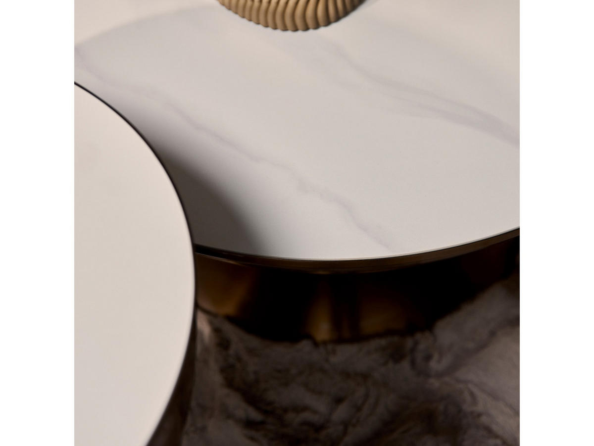 COUCHTISCH Ava Metall 75 cm / 75 cm + 50 cm / 50 cm Metallic Bronze - Bronzefarben, Metall (75/75/38cm)