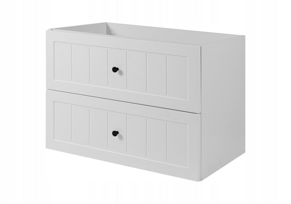 WASCHBECKUNTERSCHRANK GUSTO 160cm mit Arbeitsplatte Farbe: Matt Schwarz Matt Weiß - Schwarz/Weiß, Holzwerkstoff (160/58/46cm) - Rodan