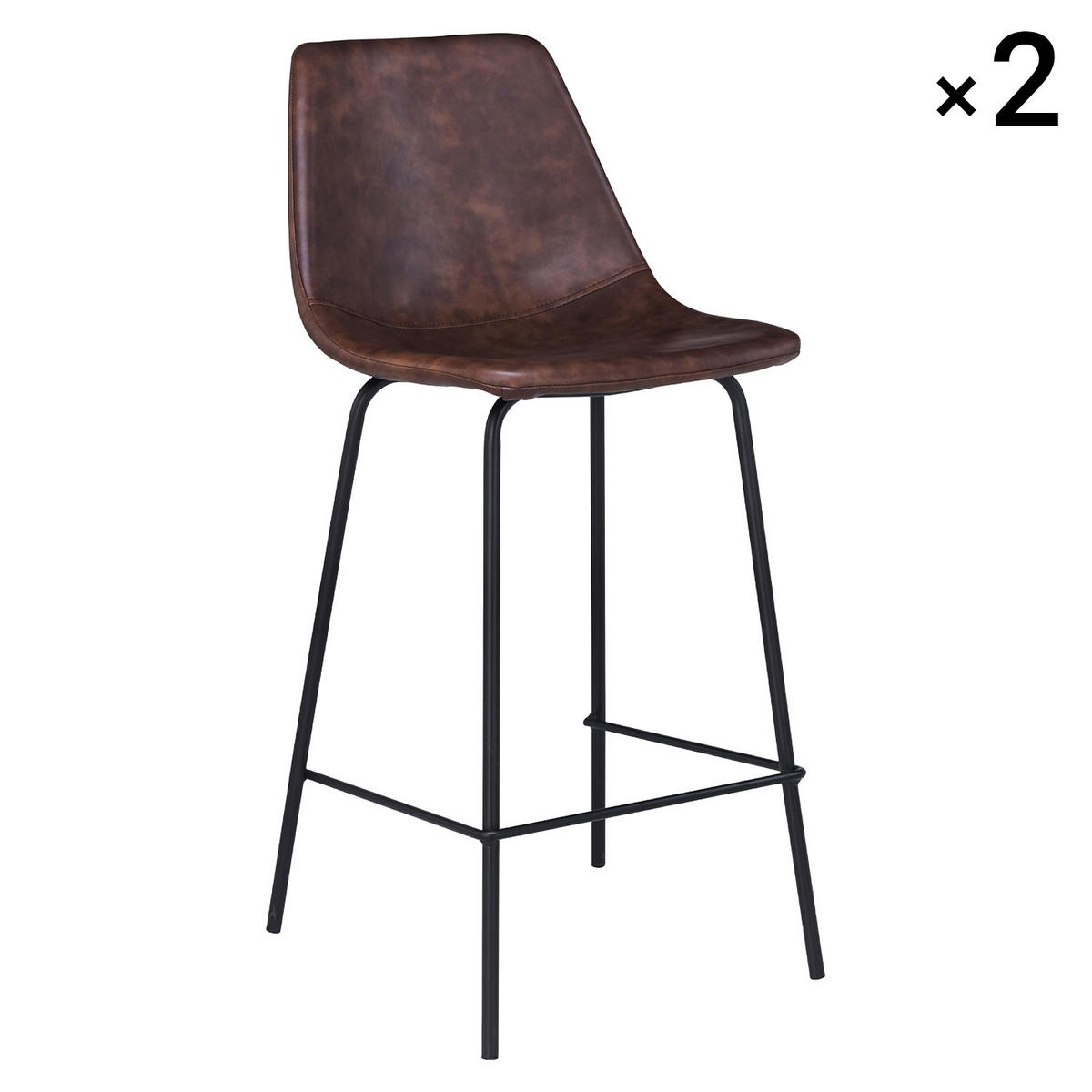 BARHOCKER Lucien Braun 65cm 2er-Set - Braun, Kunststoff (43/94/50cm) - Happy Garden