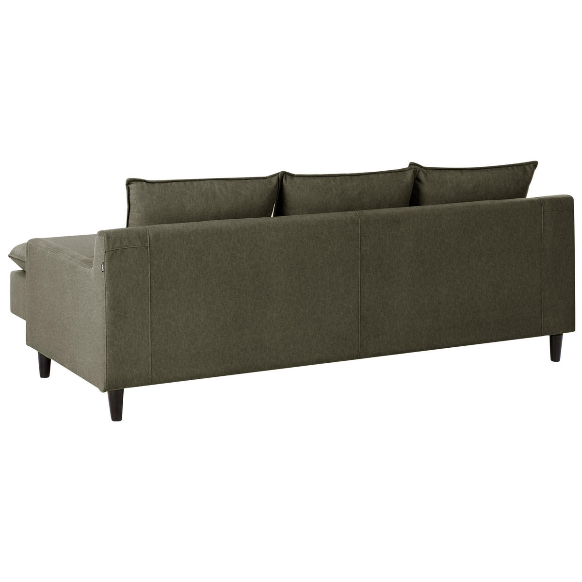 ROHOVÁ POHOVKA 3-místná Sametová látka Tmavě zelená levostranná Elvenes - zelená barva/hnědá, textil (206/140cm) - Beliani