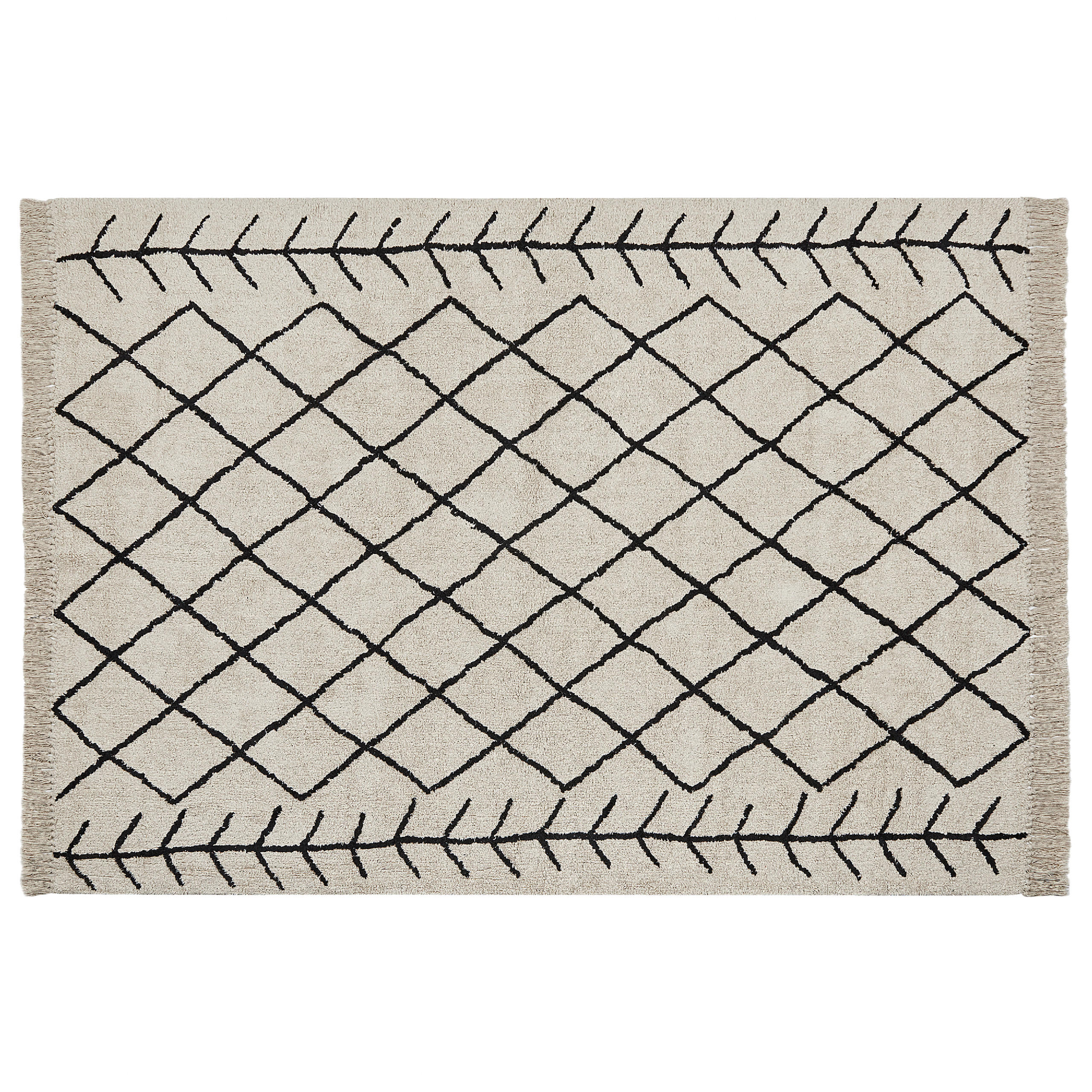 KURZFLOR-TEPPICH Bozkir 230/160 cm - Beige, Textil (160/230cm) - Beliani