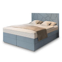 POSTEL BOXSPRING TRANI 180x200 cm, s matrací a úložným prostorem, světle modrá - světle modrá, kompozitní dřevo/textil (180/200cm) - MASSENO